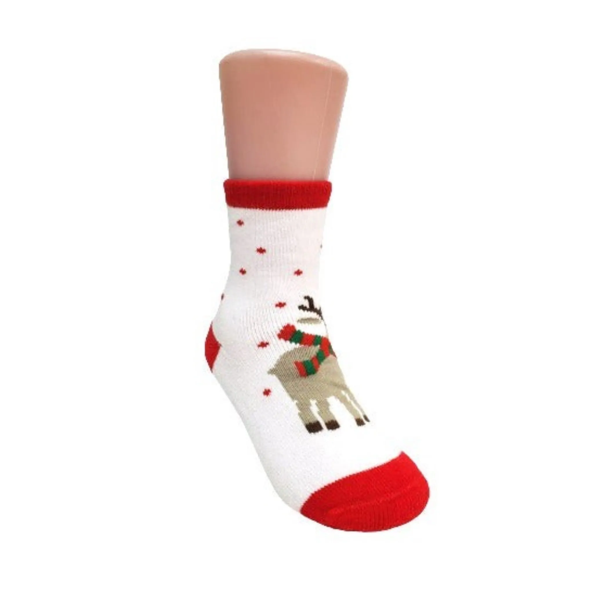 Reindeer Wearing a Scarf Socks for Kids (Ages 6 mo. to 7 yr)