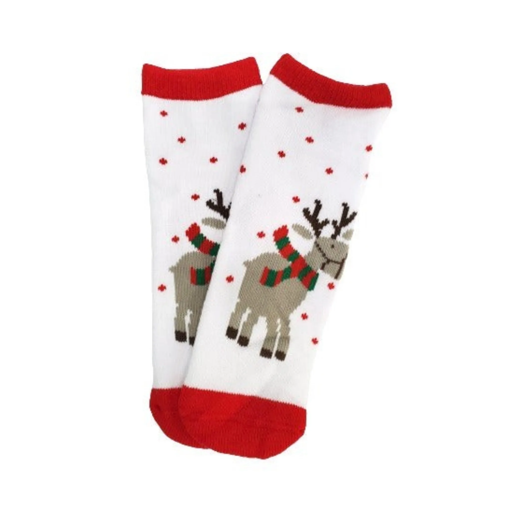 Reindeer Wearing a Scarf Socks for Kids (Ages 6 mo. to 7 yr)