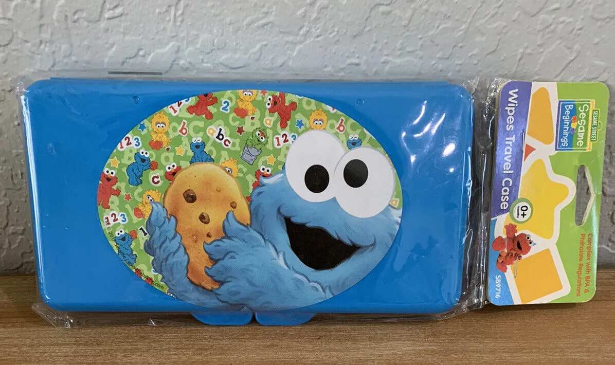 Sesame Street Cookie Monster Baby Wipes Travel Case NEW NWT Retro