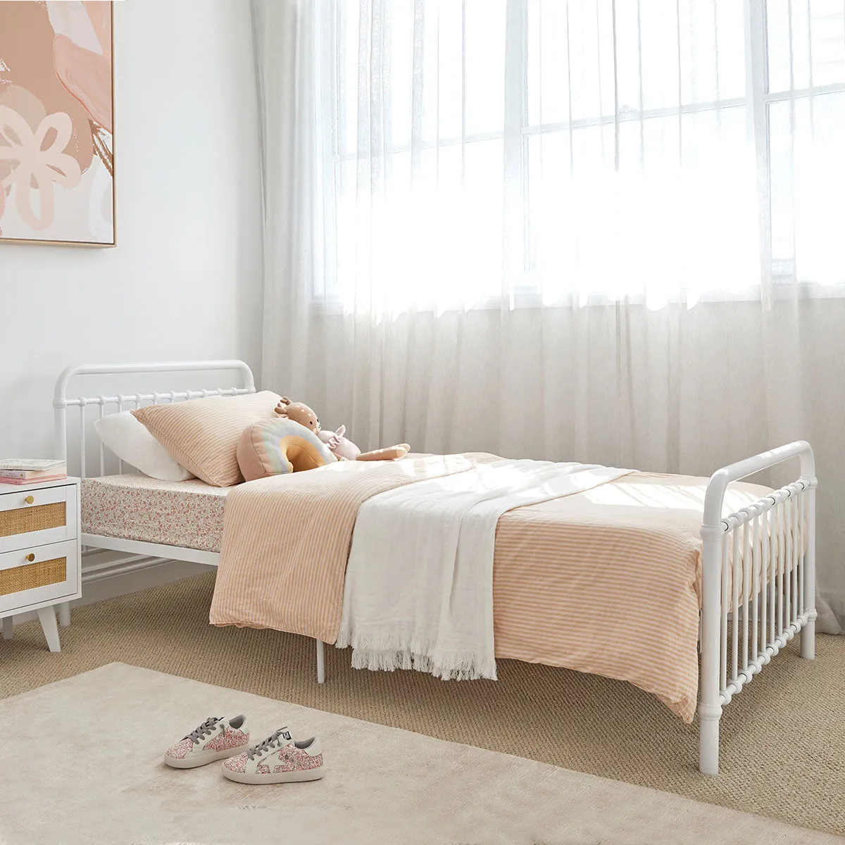 Sonata Bed - King Single - White