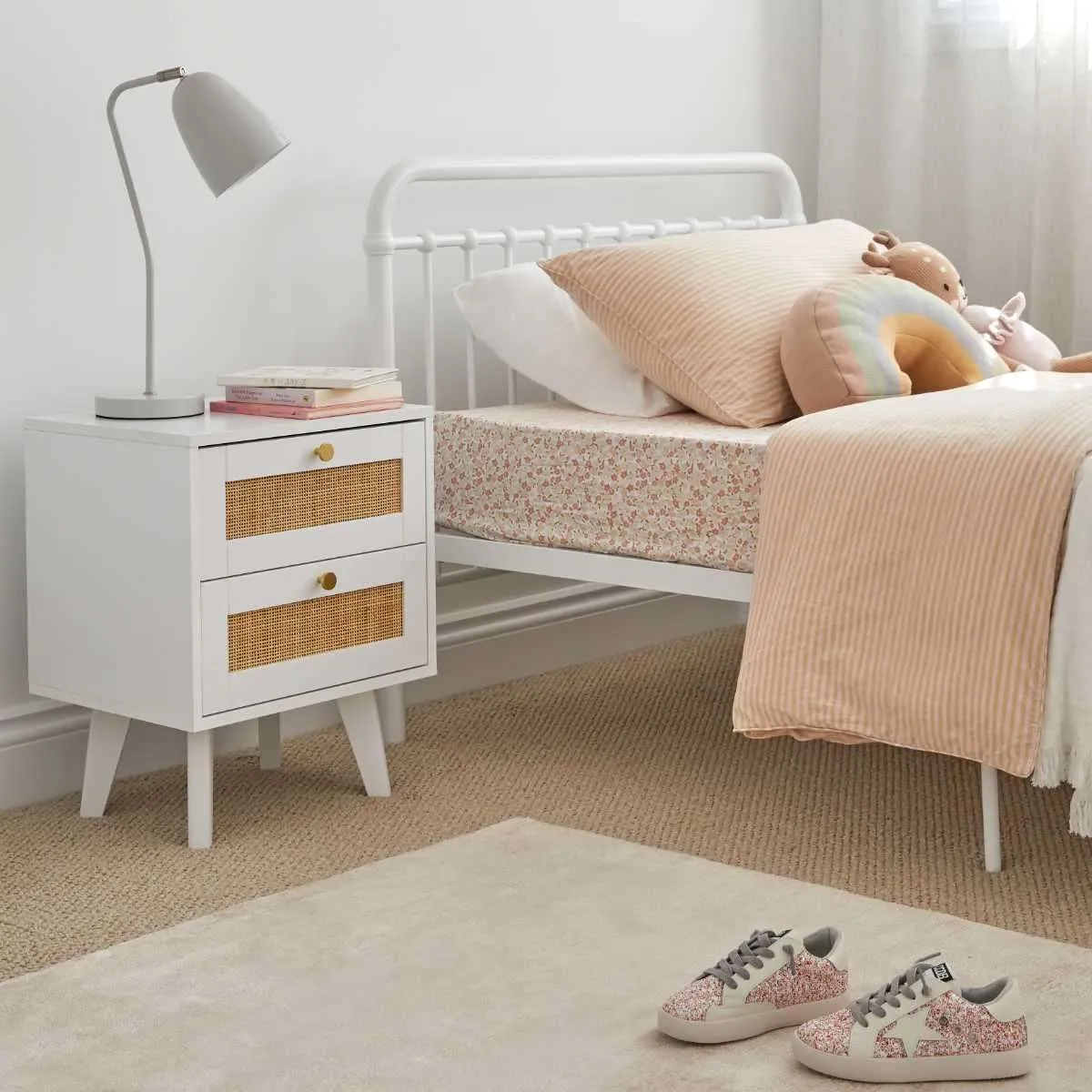 Sonata Bed - King Single - White