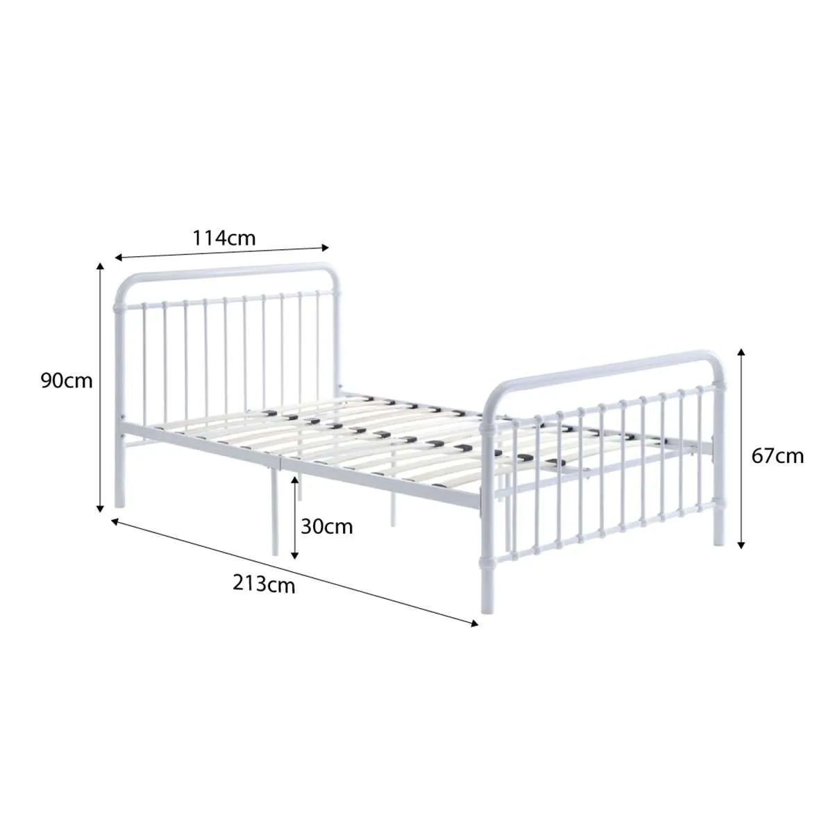 Sonata Bed - King Single - White