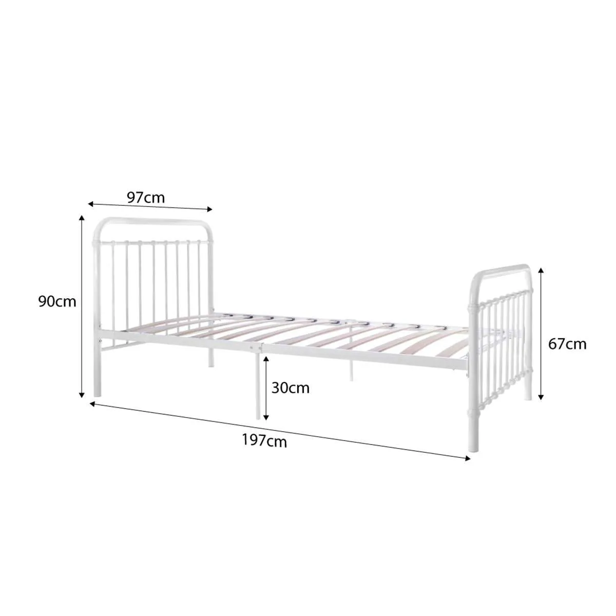 Sonata Bed - Single - White