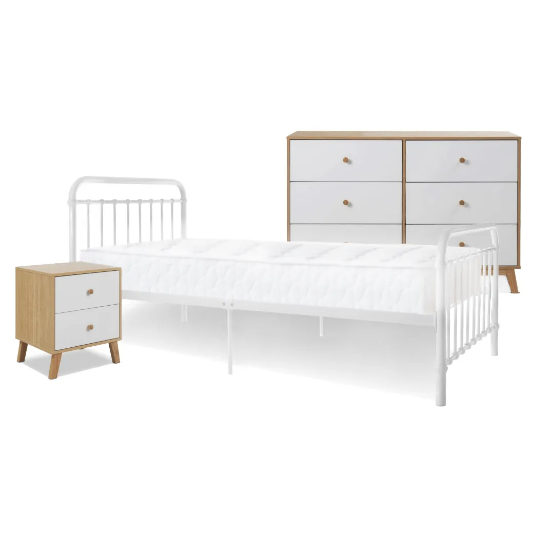 Sonata White Single Four Piece Bedroom Set