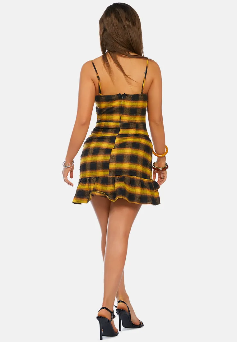 styled hem chequered sundress