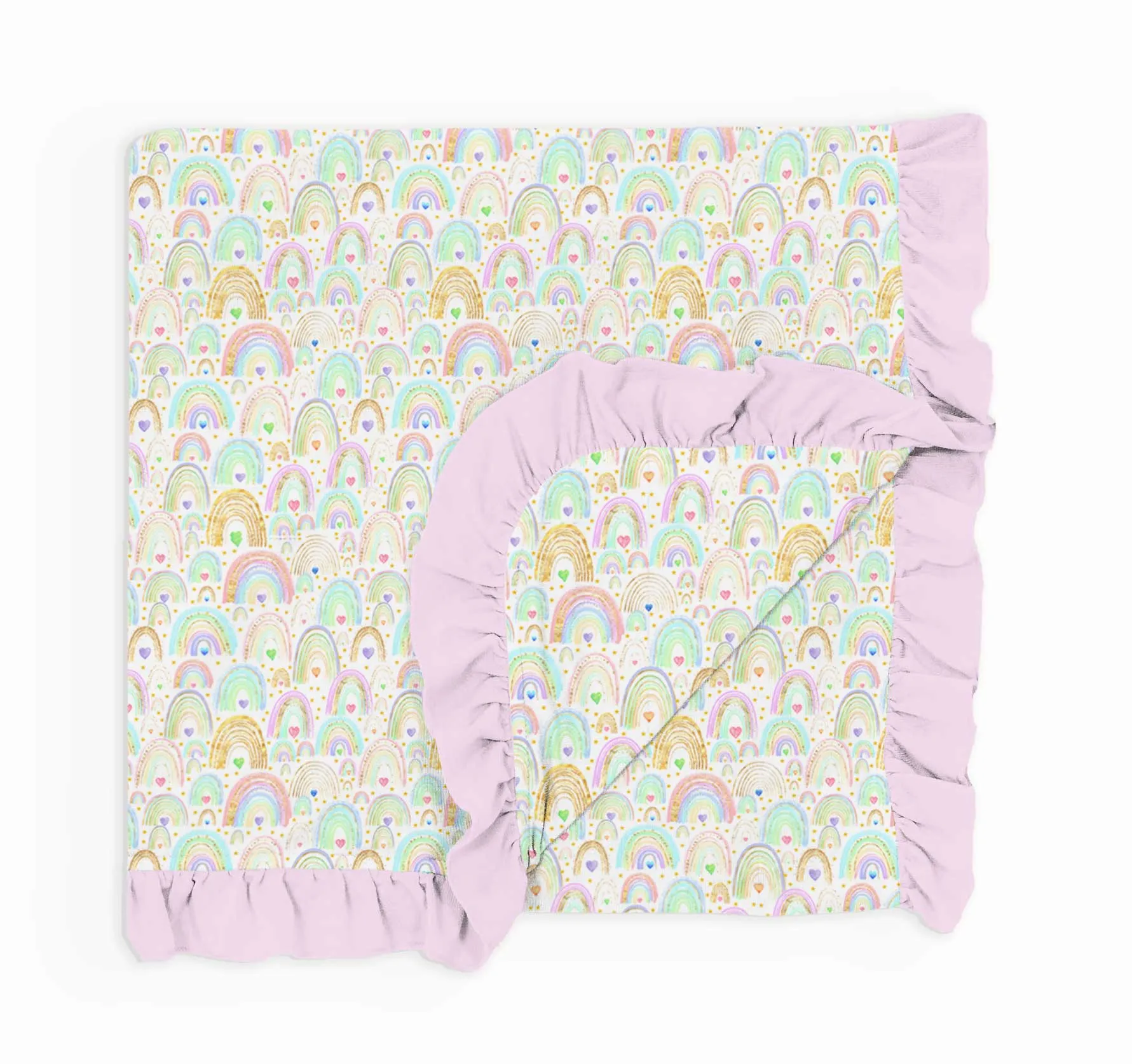 Sweet Summer Rainbow Love - 2 Layer Ruffled Blankets