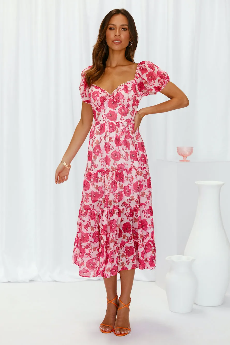 Sweet Views Midi Dress Pink