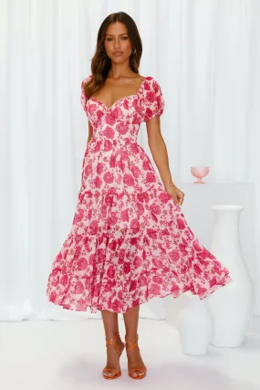 Sweet Views Midi Dress Pink