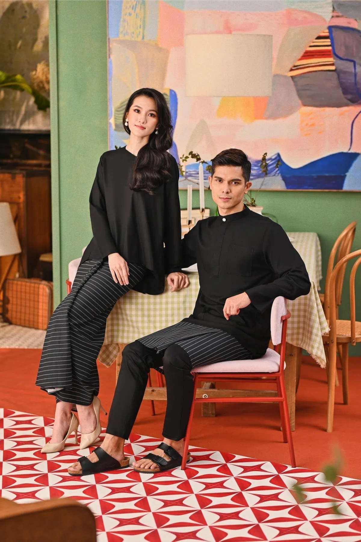 The Capai Men Baju Melayu Top - Black