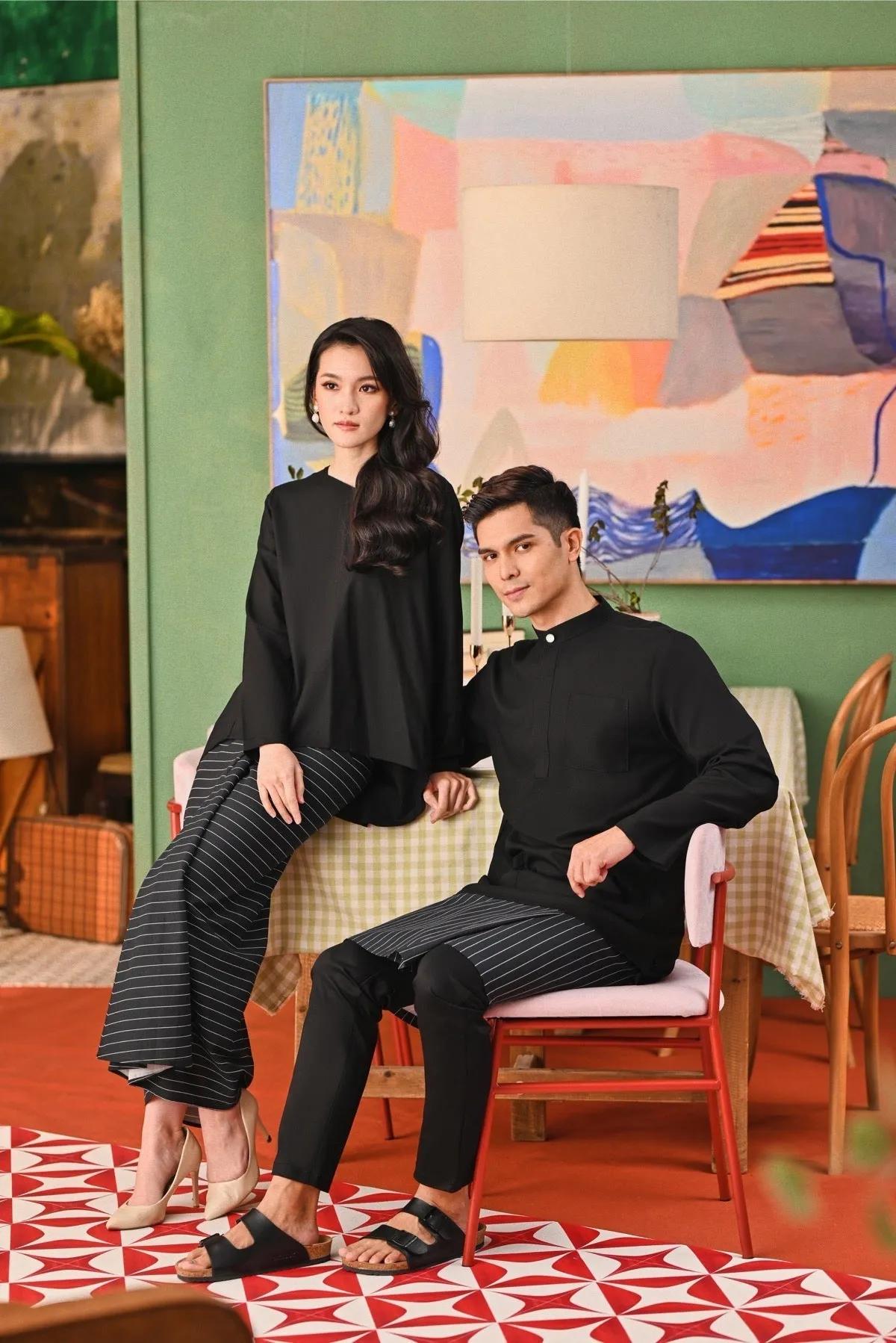 The Capai Men Baju Melayu Top - Black