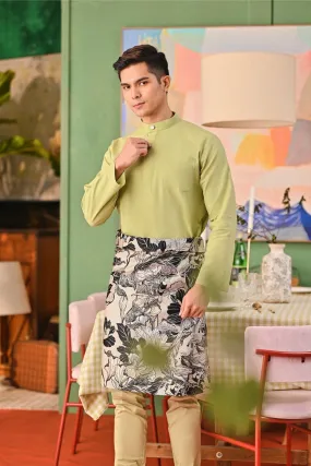 The Capai Men Baju Melayu Top - Tea Green