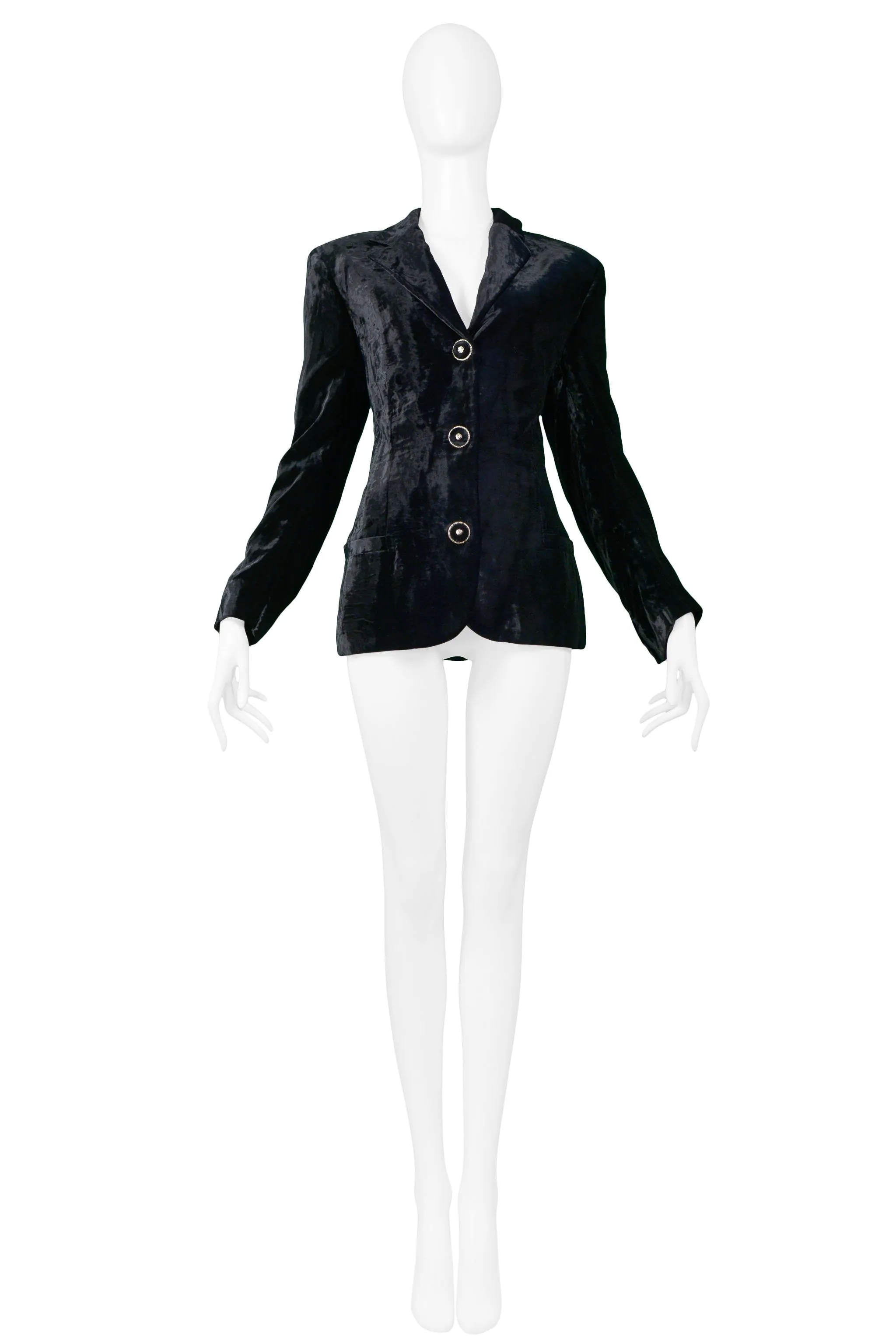 VERSACE BLACK VELVET DRESS & BLAZER ENSEMBLE