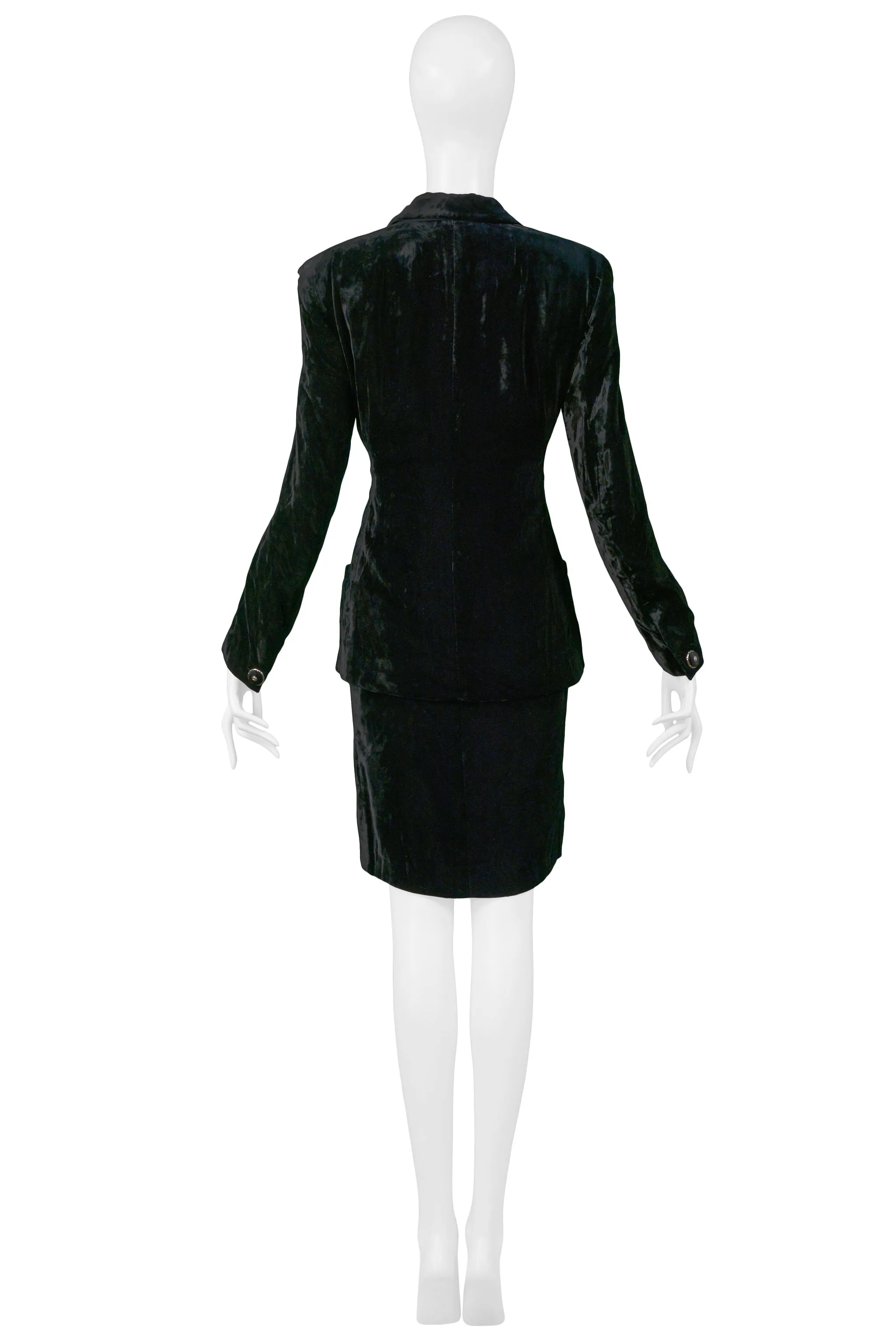 VERSACE BLACK VELVET DRESS & BLAZER ENSEMBLE