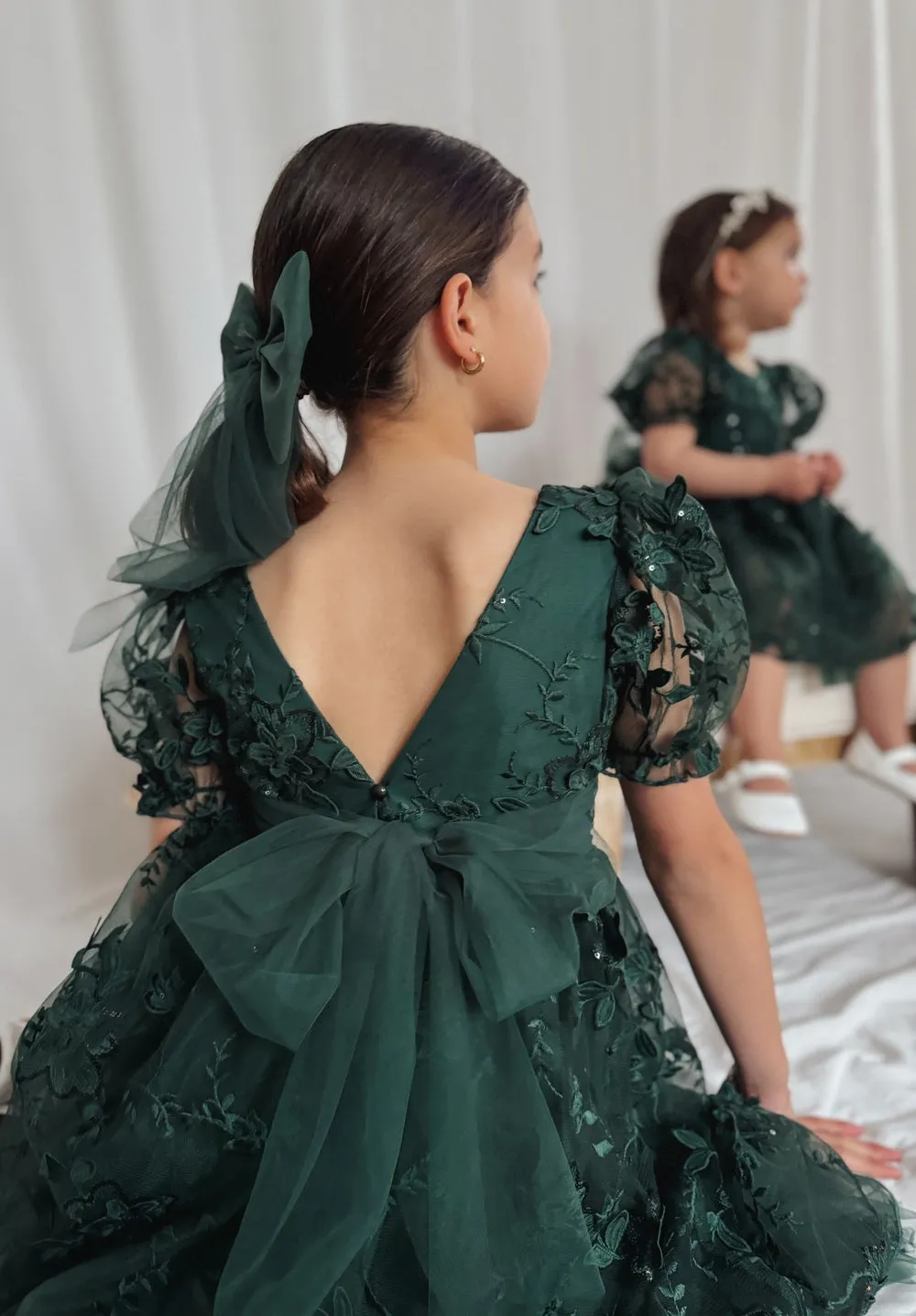 Vienna Girls Green Christmas Dress