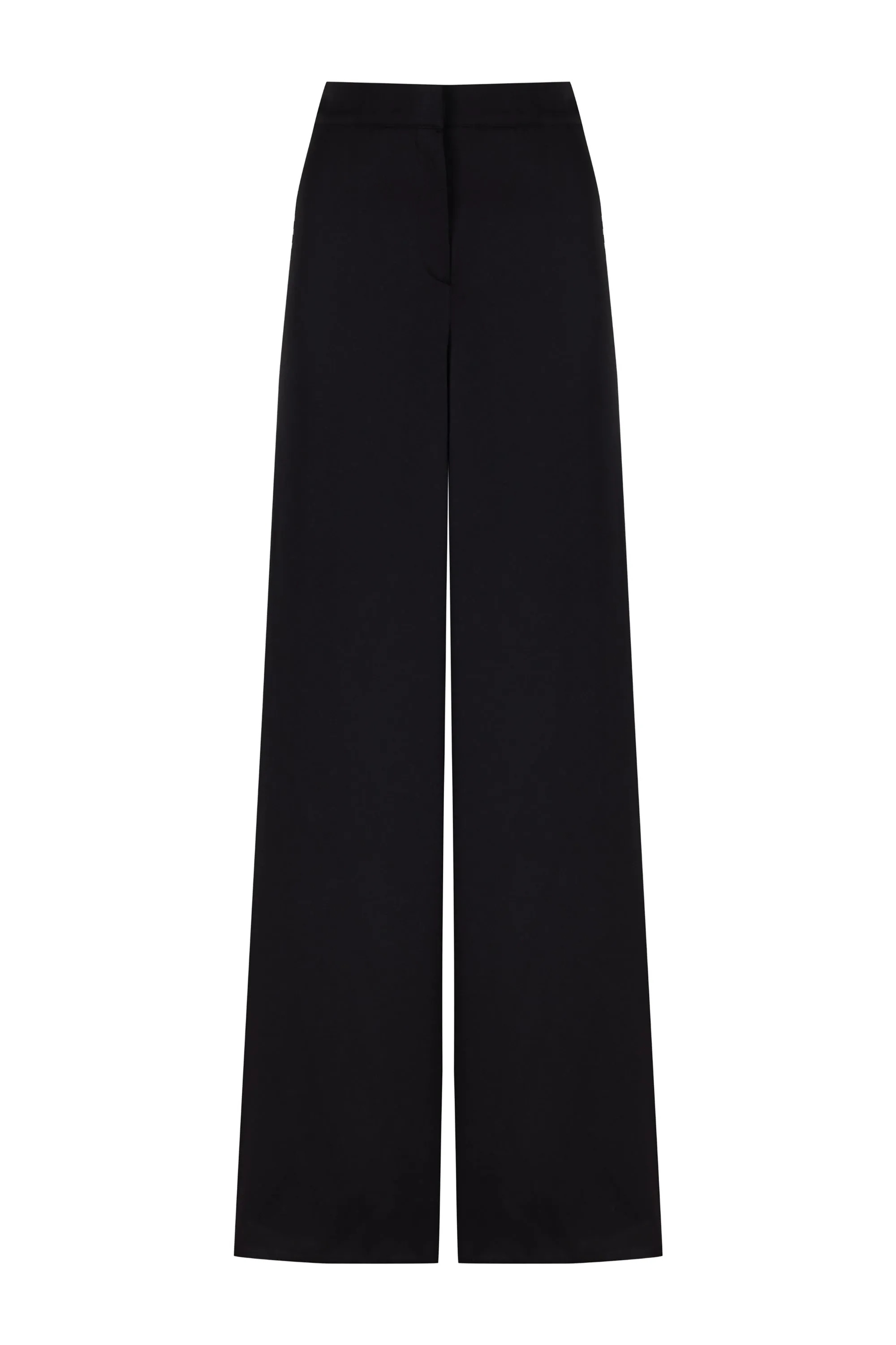 Wide-Leg Crepe Satin Pants