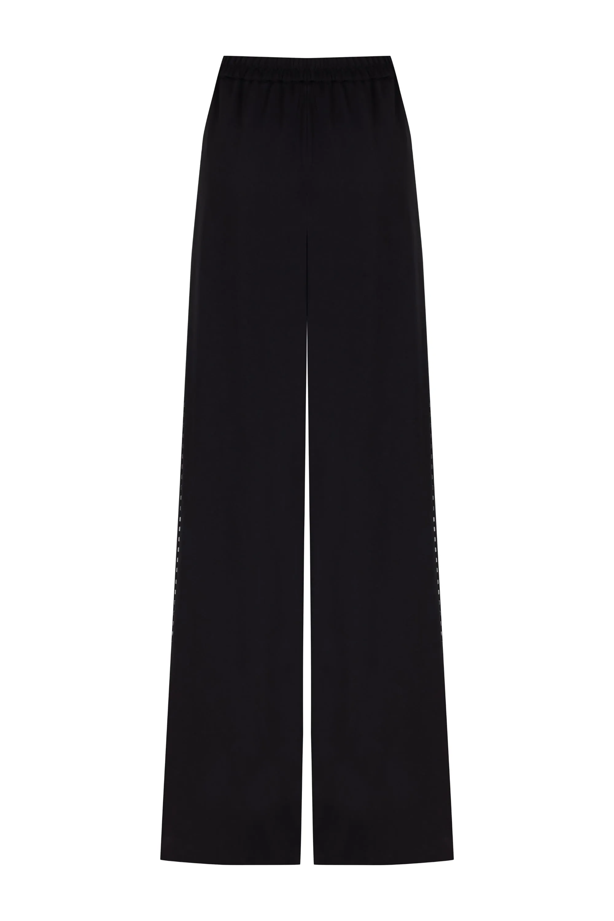 Wide-Leg Crepe Satin Pants