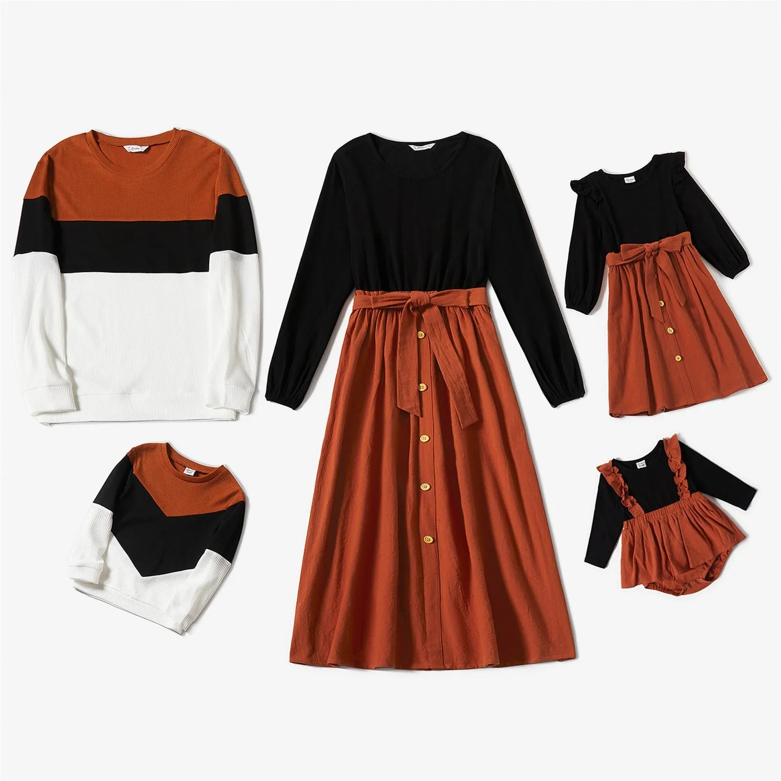 Winter Family Matching Outfit - Dress, Romper & Shirt for Mom, Dad and Baby