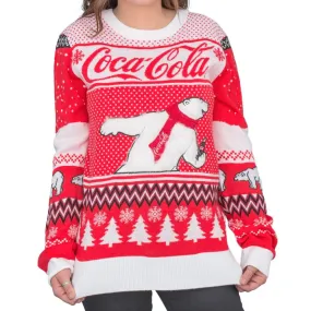 Women's Coca-Cola Polar Bear Coke and Trees Ugly Christmas Sweater