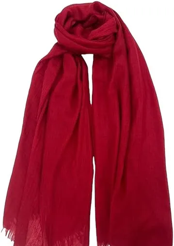 Women's Lightweight Linen-Like Sheer Summer Scarves in Rich Colors