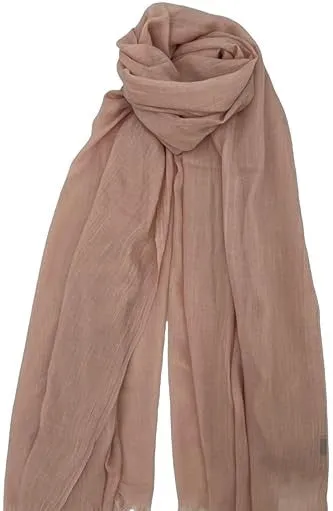 Women's Lightweight Linen-Like Sheer Summer Scarves in Rich Colors