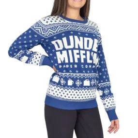 Women's The Office Dunder Mifflin Blue Ugly Christmas Sweater